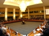 20070703-ROMA-POL: CONFERENCE ON THE RULE OF LAW IN AFGHANISTAN. Una panoramica della Sala delle Conferenze Internazionali, durante l'intervento del Presidente del Consiglio dei Ministri, Romano Prodi. ANSA/CLAUDIO ONORATI/on